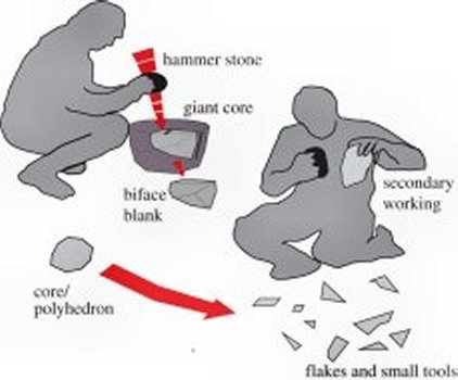 Oldowan stone knopping technique