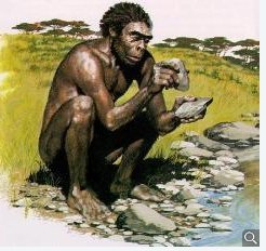 Homo Erectus making tools